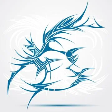 Abstract blue tattoo Illustrazione stock