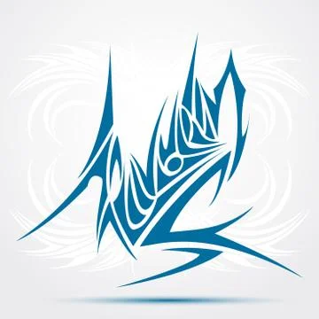 Abstract blue tattoo Illustrazione stock
