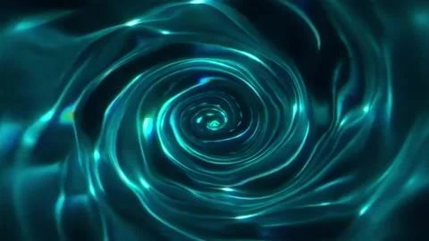 Abstract Blue Teal Swirl Vortex Liquid Storm Hypnotic Portal Stock Footage 339288747