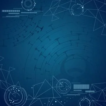 Abstract blue tech background with biohazard sign Stock Illustration