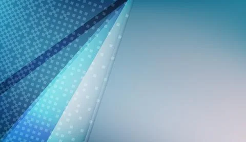 Abstract blue tech background with dynamic diagonal stripes and halftone dots Stockillustratie