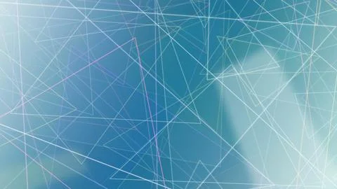 Abstract blue tech background with interconnected triangular lines, soft gl.. Stock Illustration