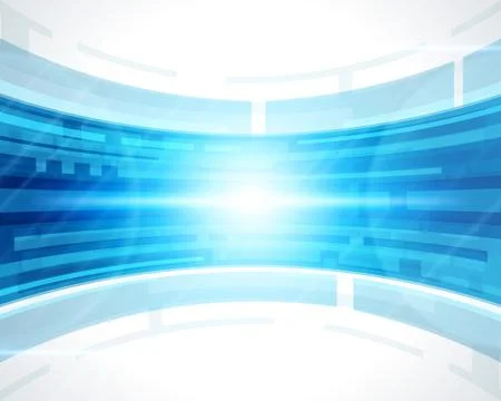 Abstract Blue Tech Background With Light Flare Illustrazione stock