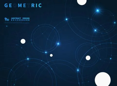 Abstract blue tech circle design technology background. illustration vector Illustrazione stock
