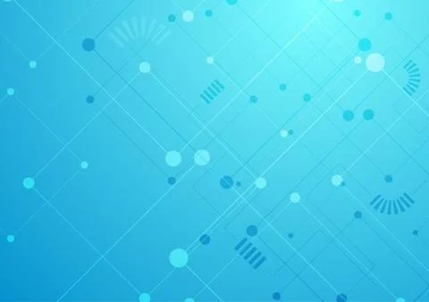 Abstract blue tech circuit board lines drawing vector background Illustrazione stock