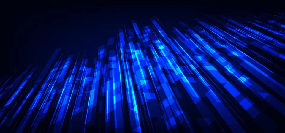 Abstract blue tech design of lines pattern template. Stock Illustration