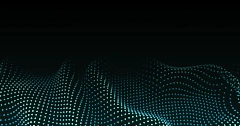 Abstract Blue Tech Dot Mesh Wave on Black Background Animated Seamless Loop Stock Footage 336917668