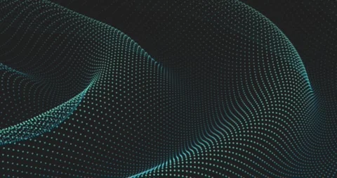 Abstract Blue Tech Dot Mesh Wave on Black Background Animated Seamless Loop Stock Footage 337057834