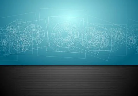 Abstract blue tech engineering background Abstract blue tech engineering b... Stock Photos