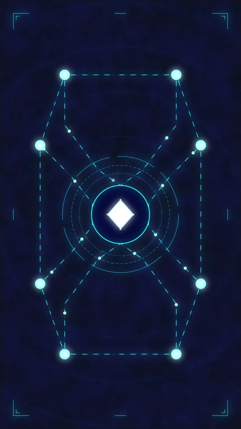 Abstract blue tech geometric pattern, glowing light network, digital data c.. Stock Footage 348324332