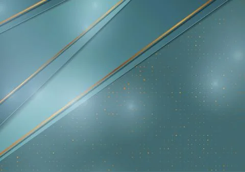 Abstract blue tech minimal background with bronze stripes and dots Stock Illustration