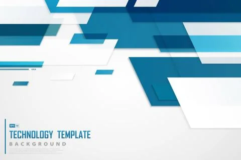 Abstract blue tech template design of future background. Stock Illustration