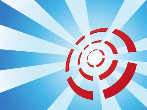 Abstract blue technical background with red target Stock Illustration