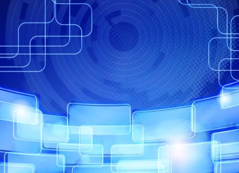 Abstract blue techno background. card design. Stock Illustration