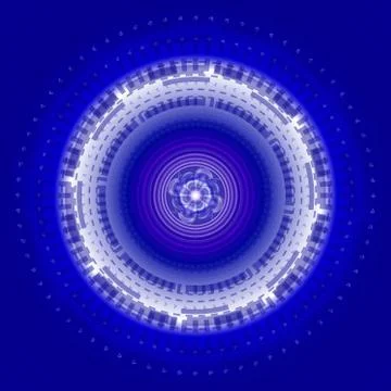 Abstract Blue Techno Circle background Vector Stock Illustration