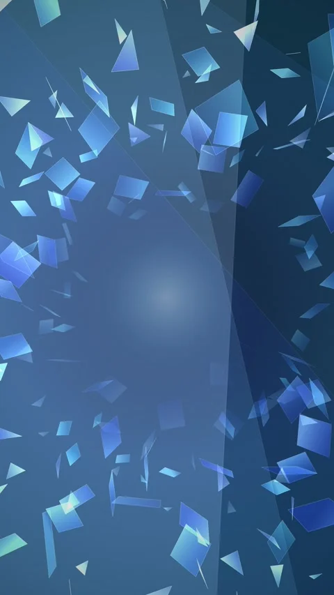 Abstract blue technological background with falling geometric data particles Stock Footage 345488907