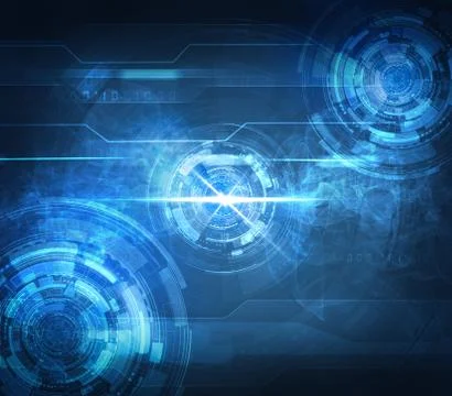 Abstract blue technological background 库存插图