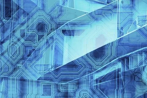 Abstract blue technological background Stock Illustration