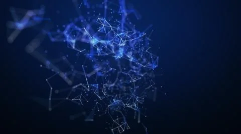 Abstract blue technology and communication background with plexus elements and Stock Illustration