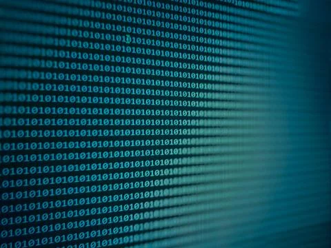 Abstract Blue Technology Background. Binary Computer Code. Programming / Codi Stock Photos