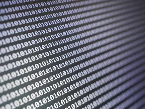 Abstract Blue Technology Background. Binary Computer Code. Programming / Codi Stock Photos