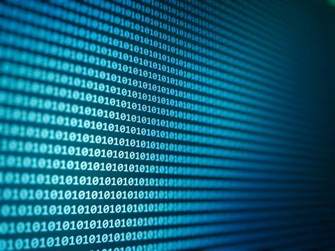 Abstract Blue Technology Background. Binary Computer Code. Programming / Codi Stock Photos