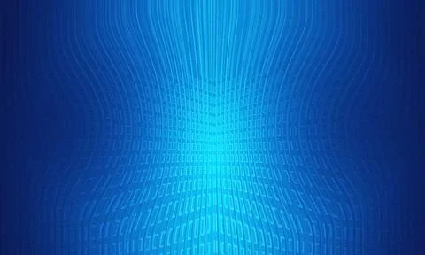 Abstract Blue Technology Background with Digital Grid Waves and Glowing Par.. Illustrazione stock