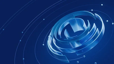 Abstract Blue Technology Background with Dynamic Lines and Spheres Stock Footage 327364172