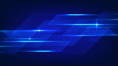 Abstract blue technology background with futuristic geometric shapes glowin.. Stock Illustration