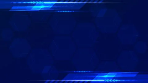 Abstract blue technology background with glowing light streaks and geometri.. Stock Illustration