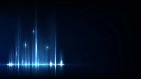 Abstract blue technology background with glowing futuristic light beams dig.. Stock Illustration