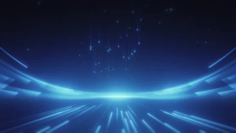 Abstract Blue Technology Background with Lights Stock Footage 296692428