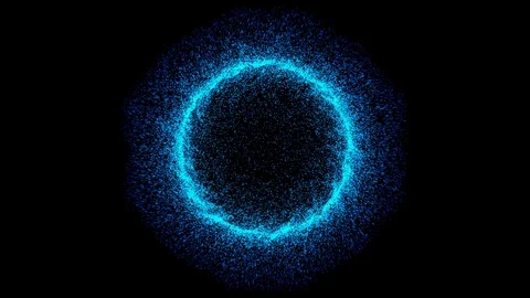 Abstract blue technology background. luminous shimmer swirling particles. Stock Footage 112747377