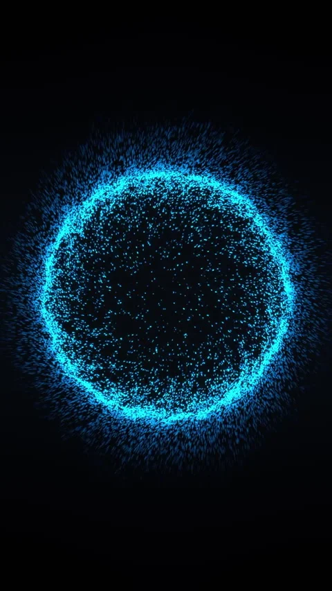 Abstract Blue Technology Background with Moving Flickering Particles Stock Footage 312252665