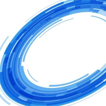 Abstract blue technology circles distorted background Stock Illustration