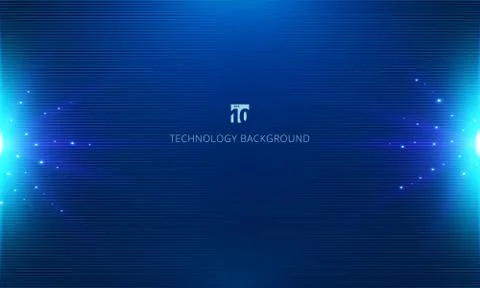 Abstract blue technology concept horizontal lines pattern background and text Stock Illustration