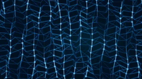 Abstract blue technology data network background loop with glowing lines an.. Stock Footage 336836488