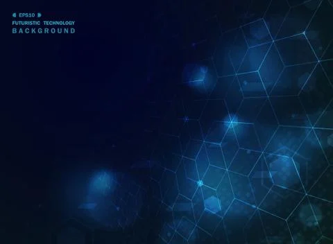 Abstract blue technology geometric background with effect. Stock-Illustration