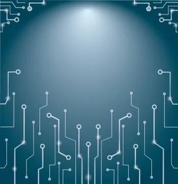 Abstract blue technology lines art and space background Stock Illustration