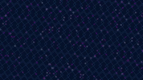 Abstract blue technology network grid background with connected nodes animation Stock Footage 333188182