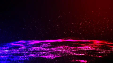 Abstract blue technology particles waving digital background Stock Photos