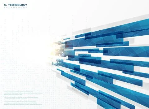 Abstract blue technology stripe lines square geometric with flare decoration. Ilustração Stock