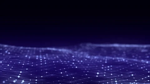 Abstract blue technology wave with dots and lines. Flow of particles. Stock Footage 310296563