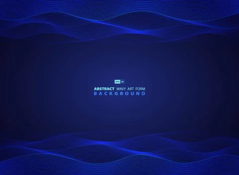 Abstract blue technology wavy design of modern artwork template. Stock Illustration