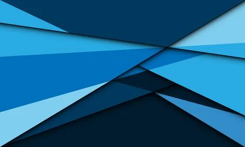 Abstract blue tone triangle geometric overlap design modern futuristic Stock Illustration
