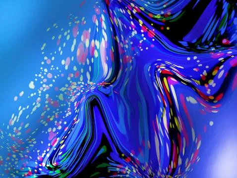 Abstract blue tones with fluid lines and soft gradients Stock Illustration