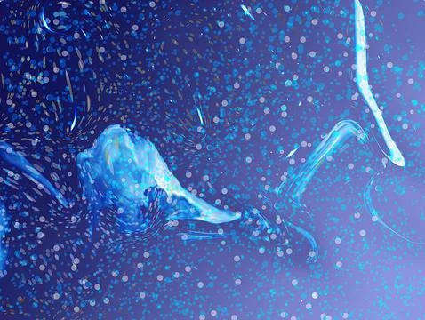 Abstract blue tones with fluid lines and soft gradients Stock Illustration