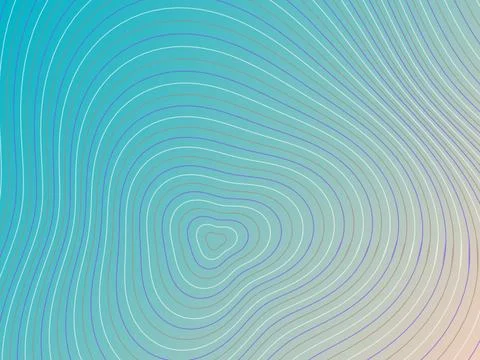 Abstract Blue Topographic Map Background with Cyan Gradient and Contour Ele.. Stock Illustration
