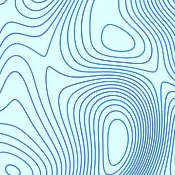 Abstract Blue Topographic Map Background with Minimalist Gradient Contour Lines Stock Illustration