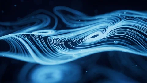 Abstract blue topographical line pattern motion with cinematic glowing part.. Vídeos de archivo 332315183